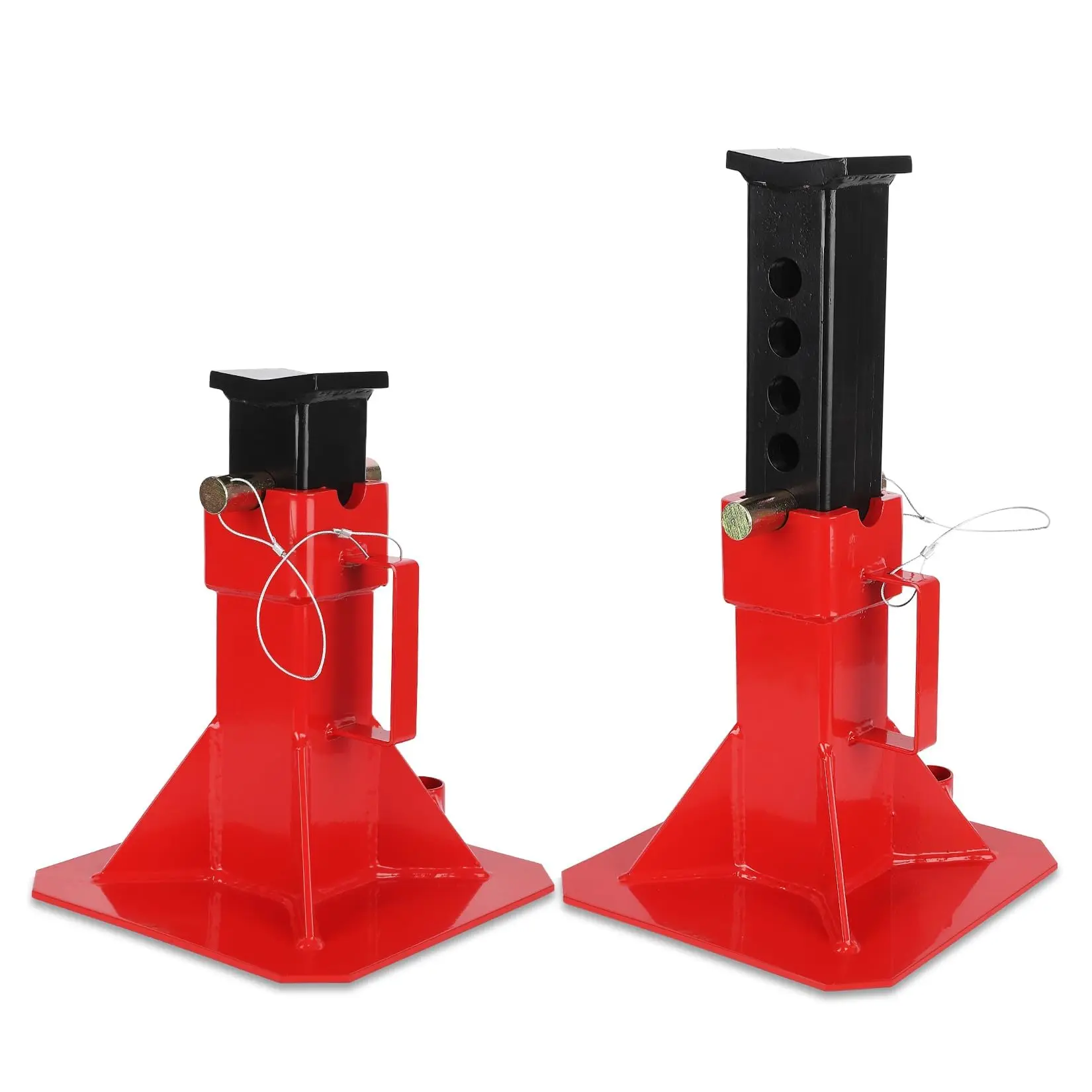V-Head Pipe Jack Stands (1-Pair, Heavy Duty), Auto Repair Tools with Lock, Steel-Free Durable Design, 22T (44000 lb) Capacity, Adjustable Height for Trucks/Trailers, Foldable Portable for DIY Enthusiasts
