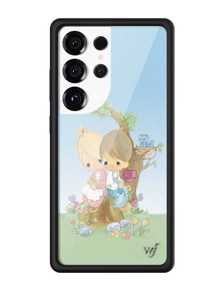 Precious Moments Love One Another Case | Limited Edition iPhone Case | Raised Protective Black Bumper | Safety Casing Durable Protection Dainty Cute Sweet Tree Babies