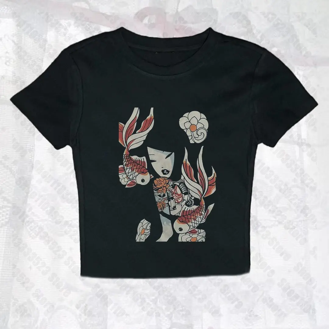 Punk Streetwear crop tops Y2k style clothes print Gothic sexy grunge Tee Y2k clothes Vintage Women's Slim Cute Baby Tee 2000s - TikTok Shop Punk Streetwear crop tops Y2k style clothes print Gothic sexy grunge Tee Y2k clothes Vintage Women's Slim Cute Baby Tee 2000s - TikTok Shop