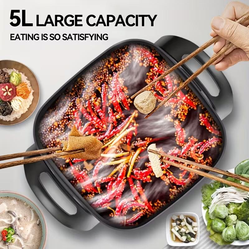 TANLOOK Electric Skillet with Lid, 16"x12"x 5" Scratch Resistant, Easy Pour Spout Dishwasher Safe, Non-stick Electric Skillet with Glass Vented Lid, Adjustable Temperature, Black