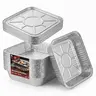 8x8 Thick Heavy-Duty Tear-Resistant Food-Grade Aluminum Foil Disposable 1-Pan Set Cookware (30 Pack with Aluminum Foil Food Covers) - Leakproof, Freeze & Reheat, From Baking to Freezing, Grill-to-Fridge Use Kitchenware