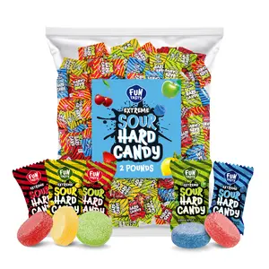 Extreme Sour Hard Candy Mix - Strawberry, Blue Raspberry, Black Cherry, Lemon, Green Apple (2-Pound Pack) Sweet Bonbon