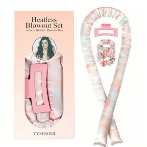 Heatless Curls Overnight, Heatless Hair Curler for Sleep in Waves, No Heat Curling Rod Headband Overnight Set, Soft Damage-Free, Comfortable Sleep in, for Long or Short Hair （Sunset Tie Dye）