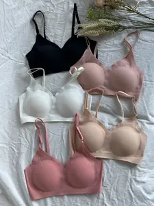 YOUKA Spring & Summer 5 Pcs Soft Pastel Tone Seamless Wireless Bras, Breathable Lightweight Supportive Bralettes with Adjustable Straps, Perfect for Daily Wear and Layering, Spring Close-Fit Comfy Essentials Flash Deal, Style