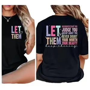 Women's Cotton Crew Neck Fitted Short Sleeve "Let Them Keep Shining" Tee, Inspirational Self-Worth Self-Love Mental Health Unisex Gift,summervibes