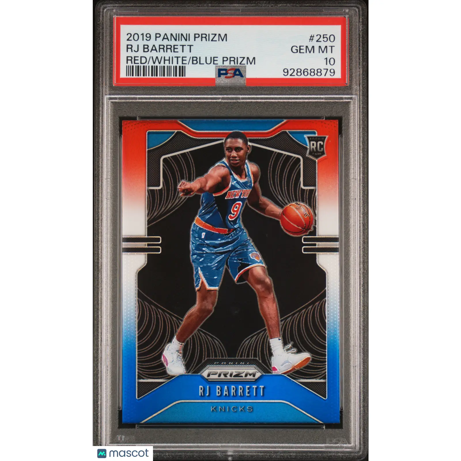 RJ Barrett PSA 2019 Panini Prizm #250 10