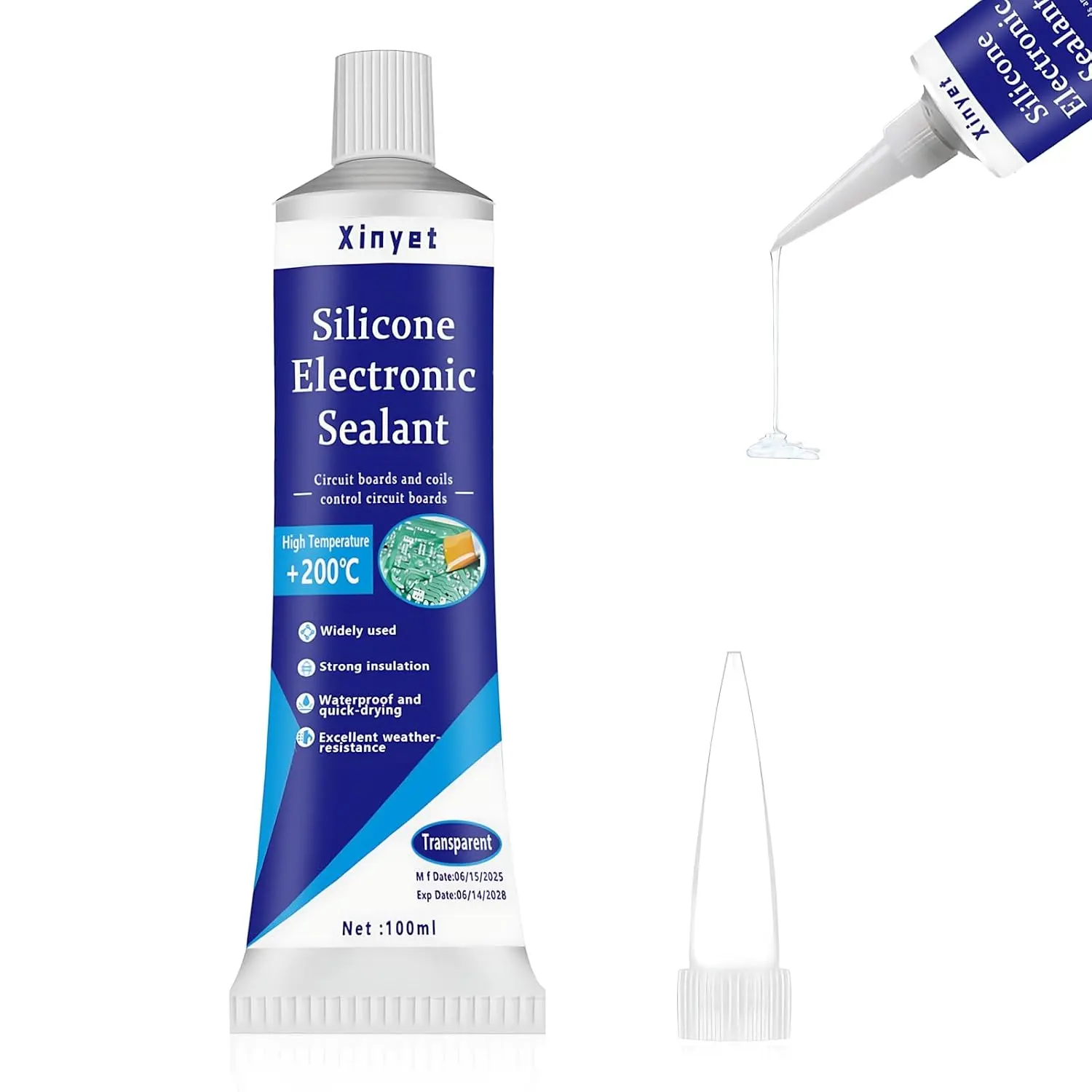 Electronic Silicone Adhesive Sealant, Conformal Coating for Electronics | Transparent, Insulating , Waterproof for Circuit Boards, Appliance Control Boards, LED Lamps, 100ml
