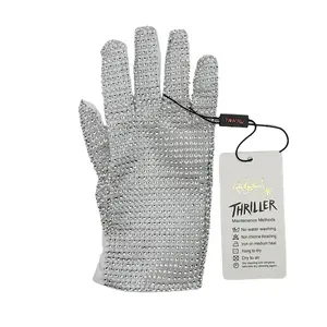 Michael Jackson Silver Gloves for Kids Boys Grils- Halloween Christmas Sparkle 6-12 Years