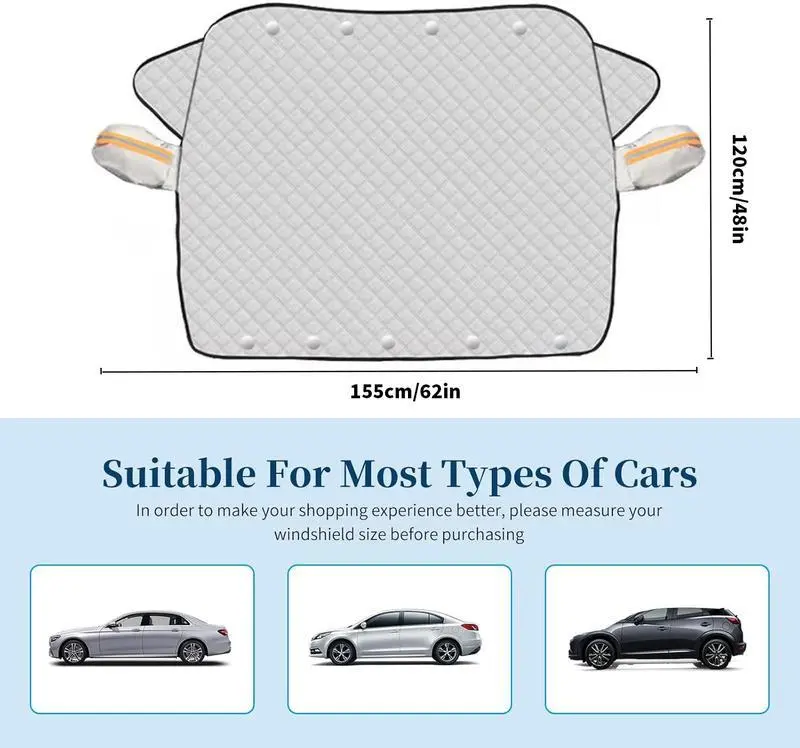 Product Introduction of TikTokShopBlackFriday Car Windshield Snow Cover Sun Shade Winter Dust Rain Ice Frost Guard Protector Durable Design for Year Round Weather Protection & Summer Sunshade 7
