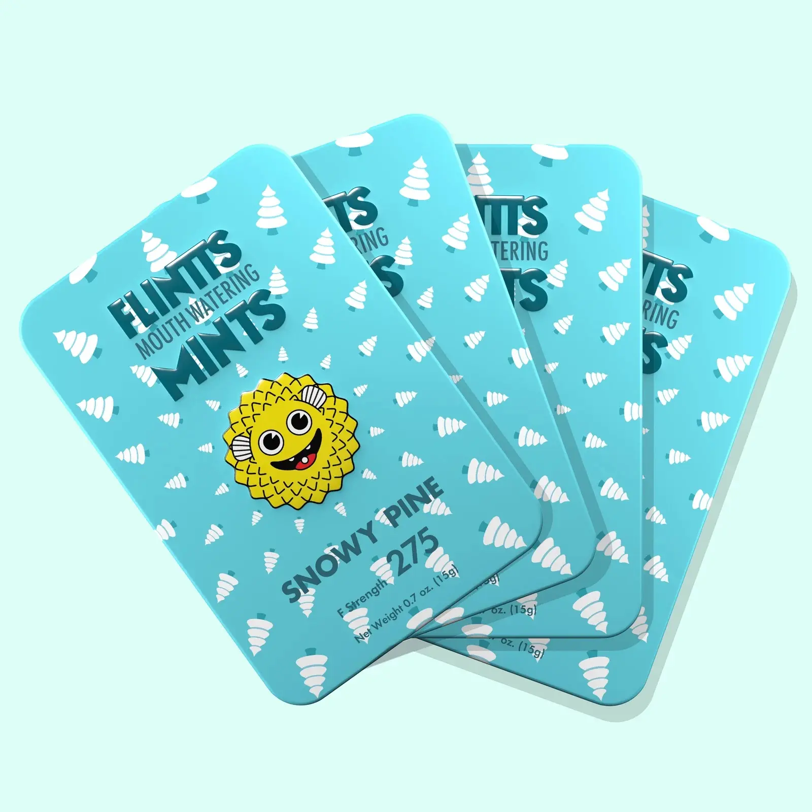 Flintts Mouth Watering Mints 4 Pack - Snowy Pine F 275 - Natural Flavors, Sugar-Free & Vegan, Dry Mouth Mints