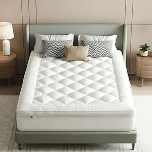 Affordable Extra Thick Pillow Top Mattress Topper, Soft Down Alternative Bed Pad with Breathable Cover, Deep Pocket Relieve Back Pain