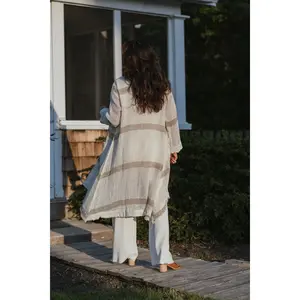 Riviera Stripe Linen Duster
