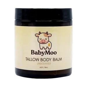 BabyMoo Tallow Body Balm - Unscented 200g | Deep Moisturizing & Soothing Skin Care for Face & Body | Organic Ingredients | Comfort Moisture
