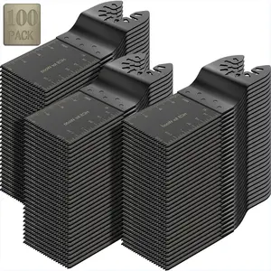 100Pcs Universal Oscillating Tool Oscillating Saw Blades,Oscillating Multitool Blades,Multi Tool Blades Kits,For Dewalt Ryobi Milwaukee Tools For Cut Wood,Plastic&Metalm Ideal Wood Working Accessories