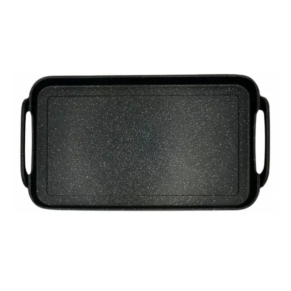 Neware Smooth Double-Burner Griddle – Nonstick Marble Cast Aluminum, All Stovetops / Neware Comal Liso para Doble Quemador – Antiadherente de Mármol y Aluminio Fundido, Compatible con Estufas de Gas, Eléctricas, Cerámicas e Inducción