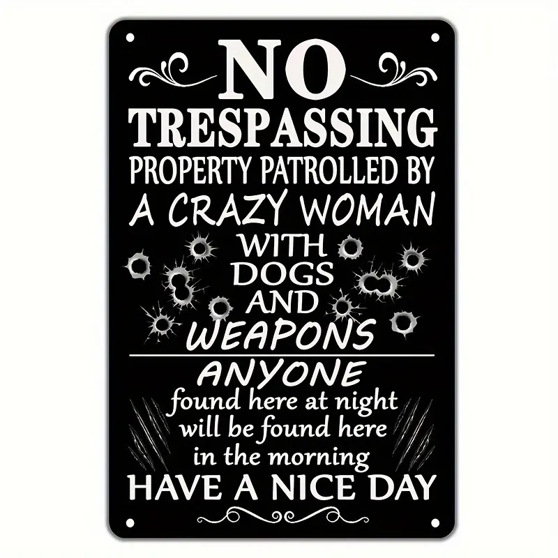 Warning Metal Painting Art Signs, No Trespassing Signs, Private Property, No Selling, Yard Signs, Beware of Dogs, Warning Metal Tin Posters, Warning Men Cave Tinplate Signs, Beware of Dog Signs, Private Property, No Trespassing Signs