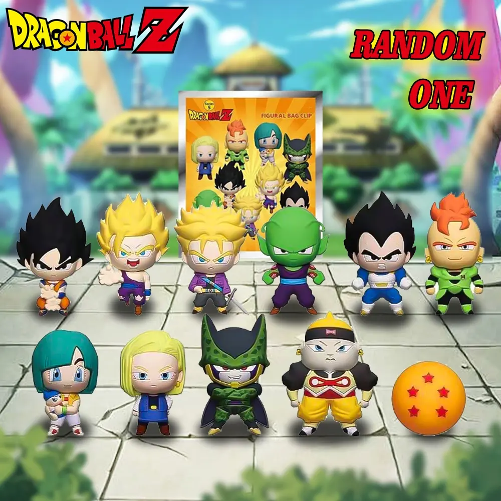 1PC Dragon Ball Officially Licensed 3D Anime Characters Series Mystery Blind Bag Keyring, Keychain Collectibles Series Figures, Goku Bag Clip Surprise Box Eleven Random One Cartoon Character Bag Hanger Decoration Birthday Christmas Gifts