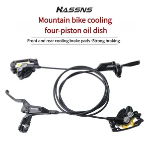 Hassns E4 Hydraulic Brakes Mtb 4 Piston Disc Brakes For Mountain Bike Rotor 160Mm Bicycle Brake Claw Set 800 / 1450Mm Bicycles