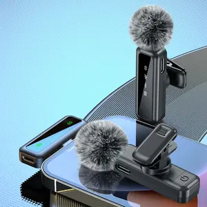 Wireless lavalier microphone，mini microphone，suitable for iPhone，Android，camera，intelligent noise cancelling microphone for interview video podcasts，plug and play，no need for settings，suitable for various scenarios