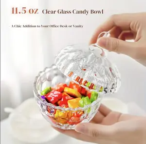 11 oz Glass Jar with Lid, Eco-Friendly, Timeless Elegance, Perfect for Personal Care Vanity, Candy storage, decoration