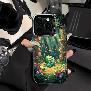 Cute Pokemon Bulbasaura Phone Case Stylish TPU Phonecases for iPhone 17 16 15 14 13 12 11 Pro/Max/Plus Shock-proof Anti-fingerprint Anti Fall Matte Back Cover