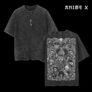 Unisex Attack On Titan "The Key" Oversized Graphic Tee - Retro Vintage Washed Heavyweight Cotton Anime T-Shirt, Double Printed Shingeki No Kyojin Manga Streetwear, Perfect Gift for Anime Lovers