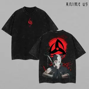 Limited Naruto - Uchiha Obito Anime Washed Tee Unisex Oversize Heavyweight Cotton T-shirt, Anime Wash Tee, Anime Lovers, Anime Tee, Anime Lovers Gift, Gift For Him, Gift For Her. Fabric Man CKD