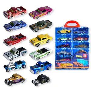 12 Pack Die Cast Metal Toy Cars, 1:64 Scale Model Race Cars with Storage Case, Pull Back Vehicles Set for Kids Toddlers Adults Gift,Birthday Gift, Diecast Metal Car