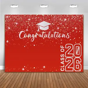 Backdrop for The Class of 2026 in Red, Perfect for Graduation Photos, Party Decorations, And Prom Banners