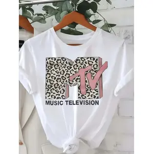 Women's Curvy Plus Size Leopard Print Graphic T-Shirt - Short-Sleeve Crew Neck Casual Top for Spring,Summer Wear, Shortsleeve Tops Women, Curvy Plus Clothes