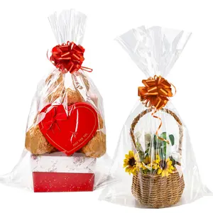 20 Pack Cellophane Gift Bags Large Treat Bags Clear Plastic Gift Bags Cellophane Wrap for Gift Baskets (18×30IN)