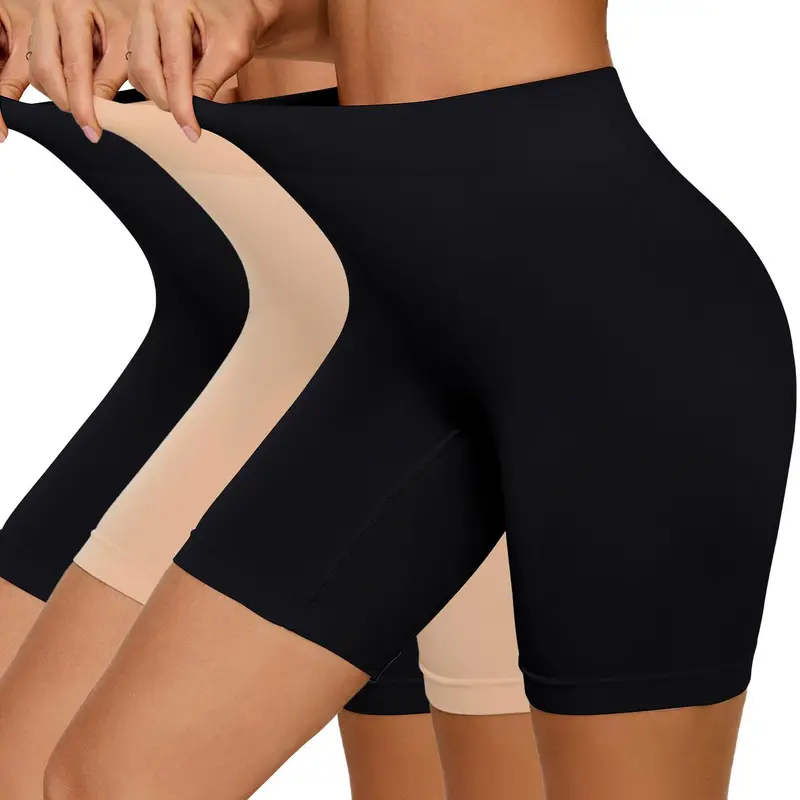 3 Pack Women's High Waist Shaperwear Shorts, No-Show Athletic Safety Shorts for All Seasons, Slim-Fit Design with Moderate Thickness, Shapewear Garment