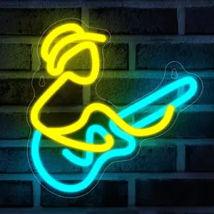 Sign Illuminated Guitar Neon Sign, Music LED Lights For Live Music Room Wall Decor, For Recording Studio Party