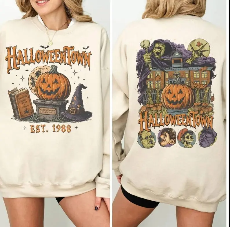 Vintage Halloweentown Est 1988 Sweatshirt, Spooky Season Crewneck, 90s Halloween Sweatshirt