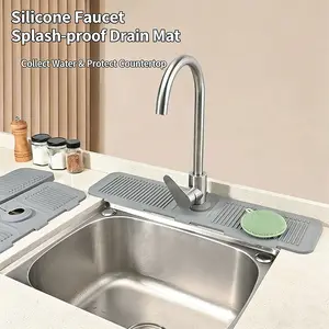 Non-Slip Foldable Sink Mat with Drainage System - Protects Countertops from Splashes & Enables Fast, Even Drying