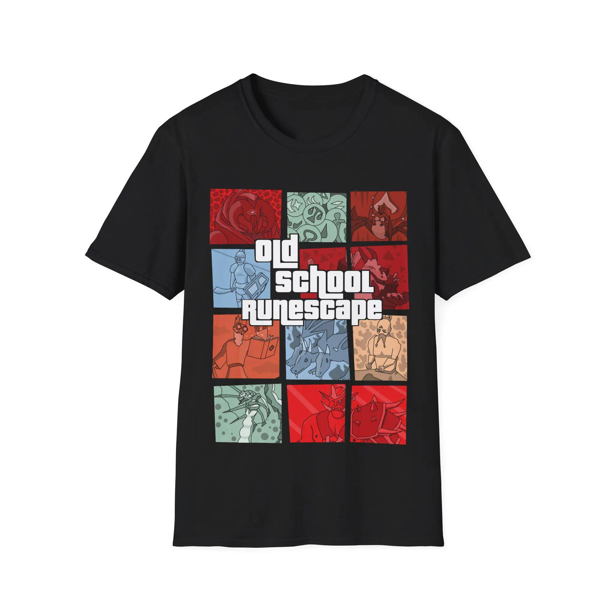 Old School Runescape Panel Style T-Shirt Womenswear Unisex Cotton Classic