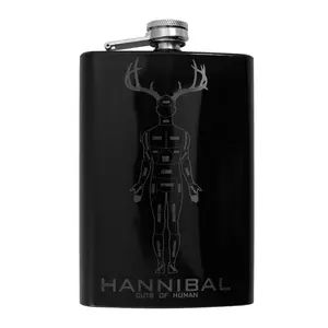 8oz BLACK Hannibal Flask L1