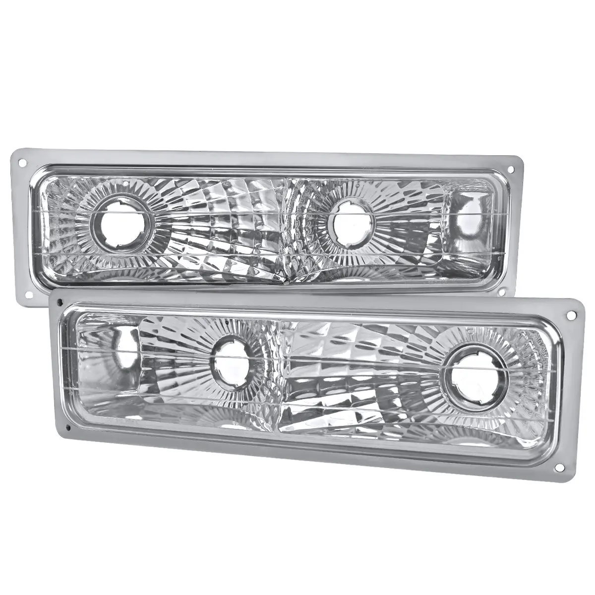 1988-1999 Chevrolet C/K C10/Suburban/Silverado/Tahoe GMC Sierra/Yukon Bumper Lights (Chrome Housing/Clear Lens) 1988-1999 Chevrolet C/K C10/Suburban/Silverado/Tahoe GMC Sierra/Yukon Bumper Lights (Chrome Housing/Clear Lens)