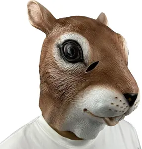 Realistic Latex Squirrel Mask - Full Head Brown Animal Costume Mask for Halloween, Cosplay & Parties - Eco-Friendly Natural Latex for Adults (One Size Fits Most)