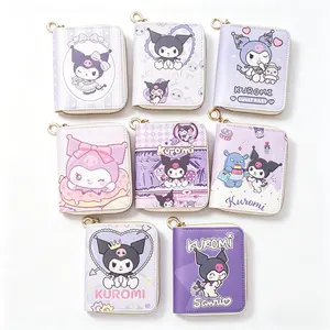 Women's Short-Zipper Wallet, Sanrio Kuromi Cute Design, Luggage and Bags Accessory