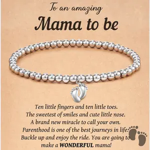 Cute Footprint Pendant Bracelet & Necklace - Stainless Steel Paw Print Charm Jewelry for Moms-to-Be