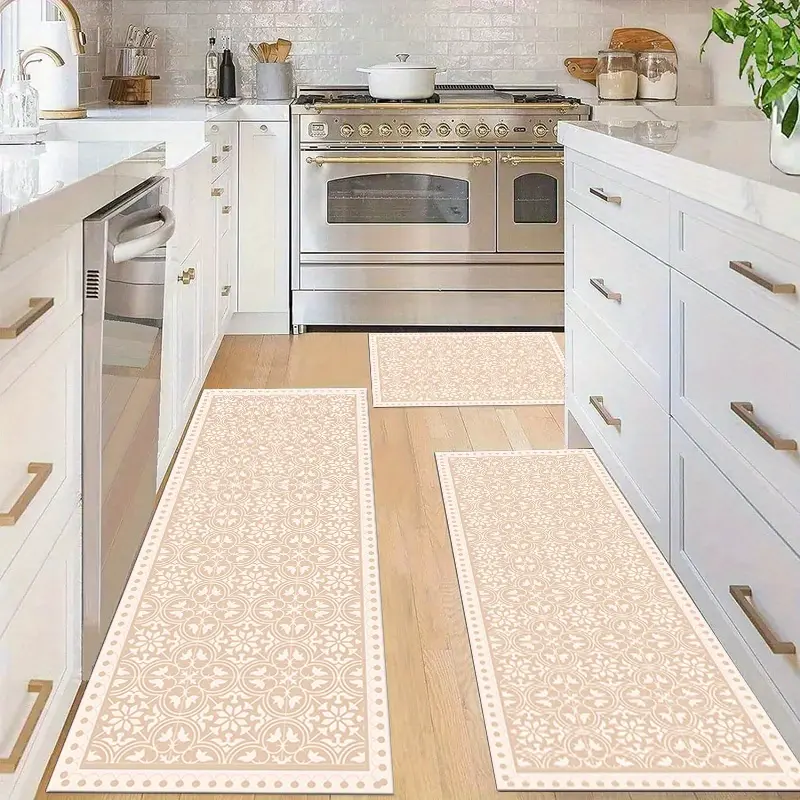 3pcs Bohemian Washable Kitchen Rug Set, Kitchen Corridor Living Room Laundry Room Runner Rugs, Entrance Floor Mats, Living Room Printed Carpets, Outdoor Decorative Rugs, Vintage European Combined Runner Rugs