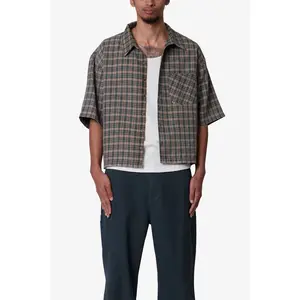 Washed Poplin Over Shirt - Green/Brown