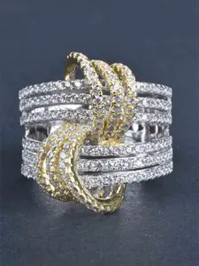 Elegant Artificial Zircon Decorated Ring, Fashion Accessories for Women for Party, Daily Clothing Decor, Trendy All-match & Exquisite Jewelry for Birthday Gift, Elegant Exaggerated Ring, Elegant Glittering Ring, Beautiful Rings