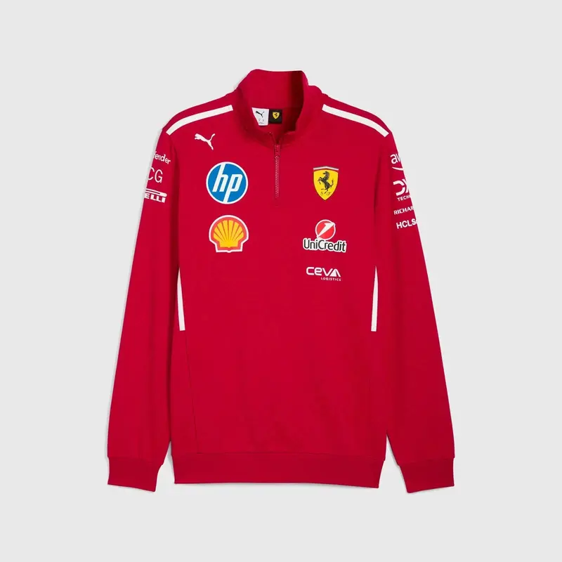 Scuderia Ferrari F1 2025 Team 1/2 Zip Sweatshirt - Dark Cherry