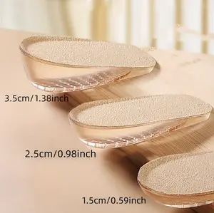 1 Pair Silicone Height-Boosting Insoles for Men & Women - Invisible, Comfortable Half Pad with Hidden Heel Lift