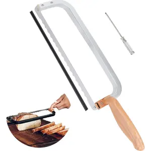 Bread Knife for Homemade Bread Bow Knife 16", Bread Saw Sourdough Slicer Aluminum Alloy Sourdough Suit for Left & Handed People to Cut Baguettes Vegetables Fruits 1Count