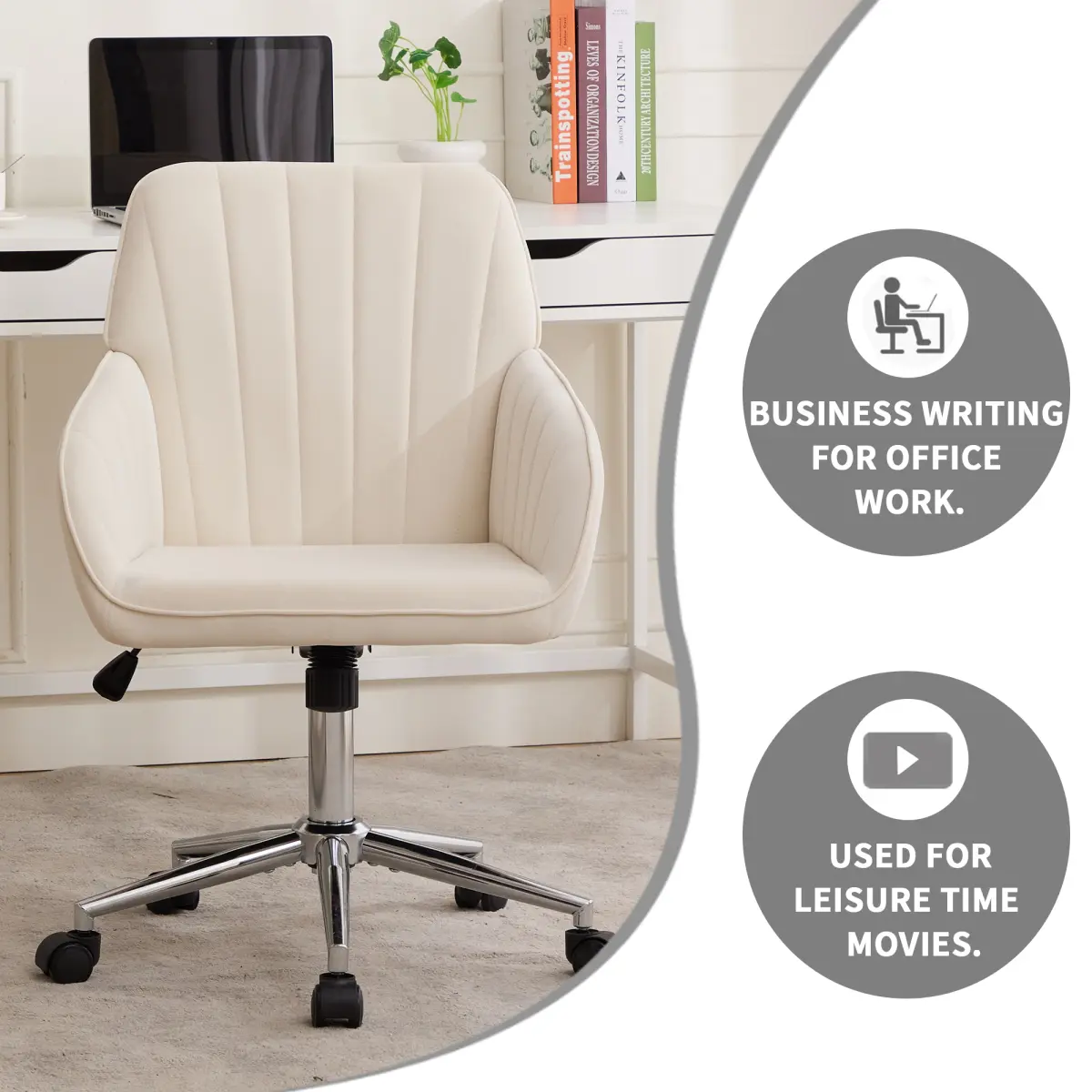 TY Adjustable Office Chair, Home Bedroom, Ergonomic Swivel Chair, Backrest Seat, Comfortable for Long Sitting    RR
