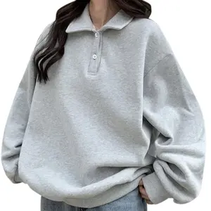 Women's Solid Color Long SleevePolo Shirt, Casual Collared Top for Fall& Winter, Ladies Clothes for DailyWear, Womenswear