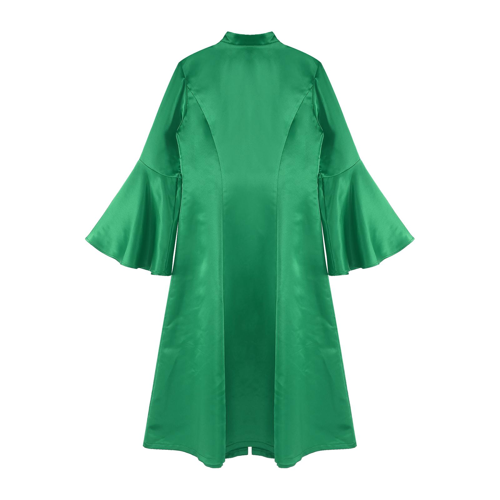 Women Clergy Robe Medieval Vintage Priest Uniform Church Stand Collar Choir Dress Halloween Cosplay Church Theme Party Costumes